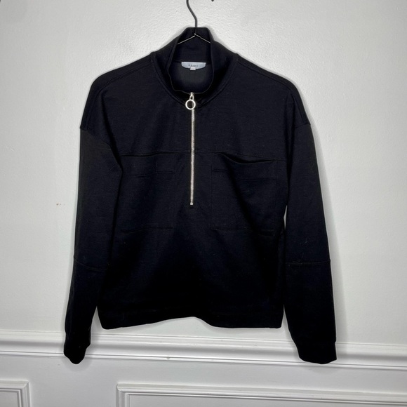 REISS Etta 1/2 Zip Pullover In Black Womens XS - Picture 2 of 9